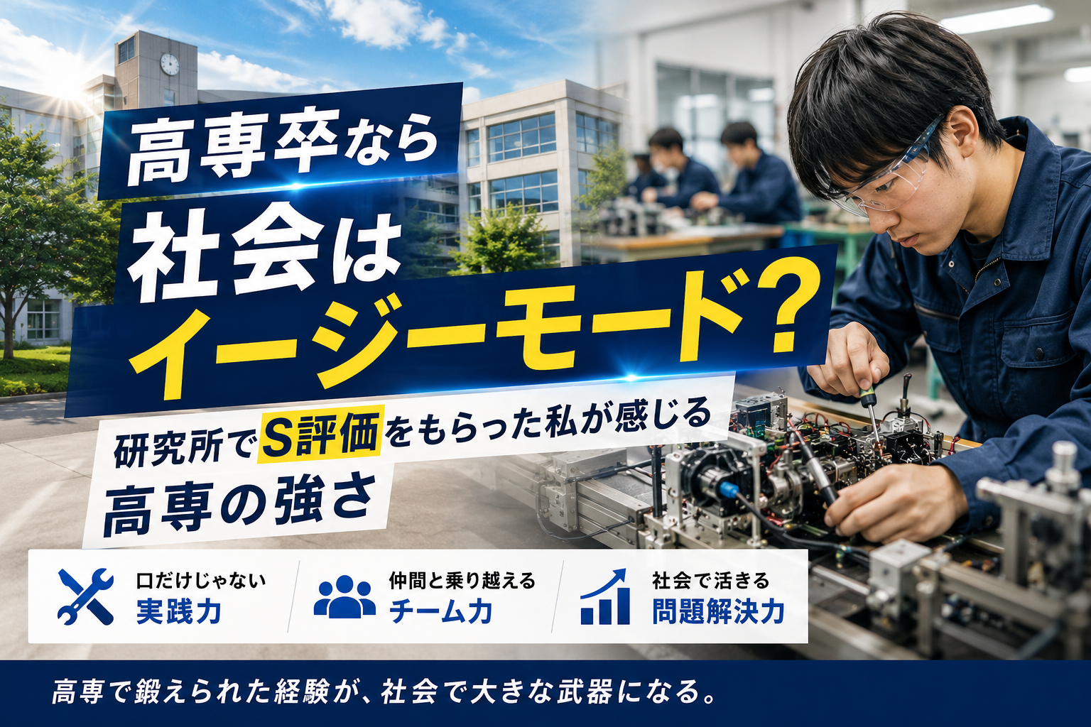 高専卒なら社会はイージーモード？研究所でS評価をもらった私が感じる高専の強さ